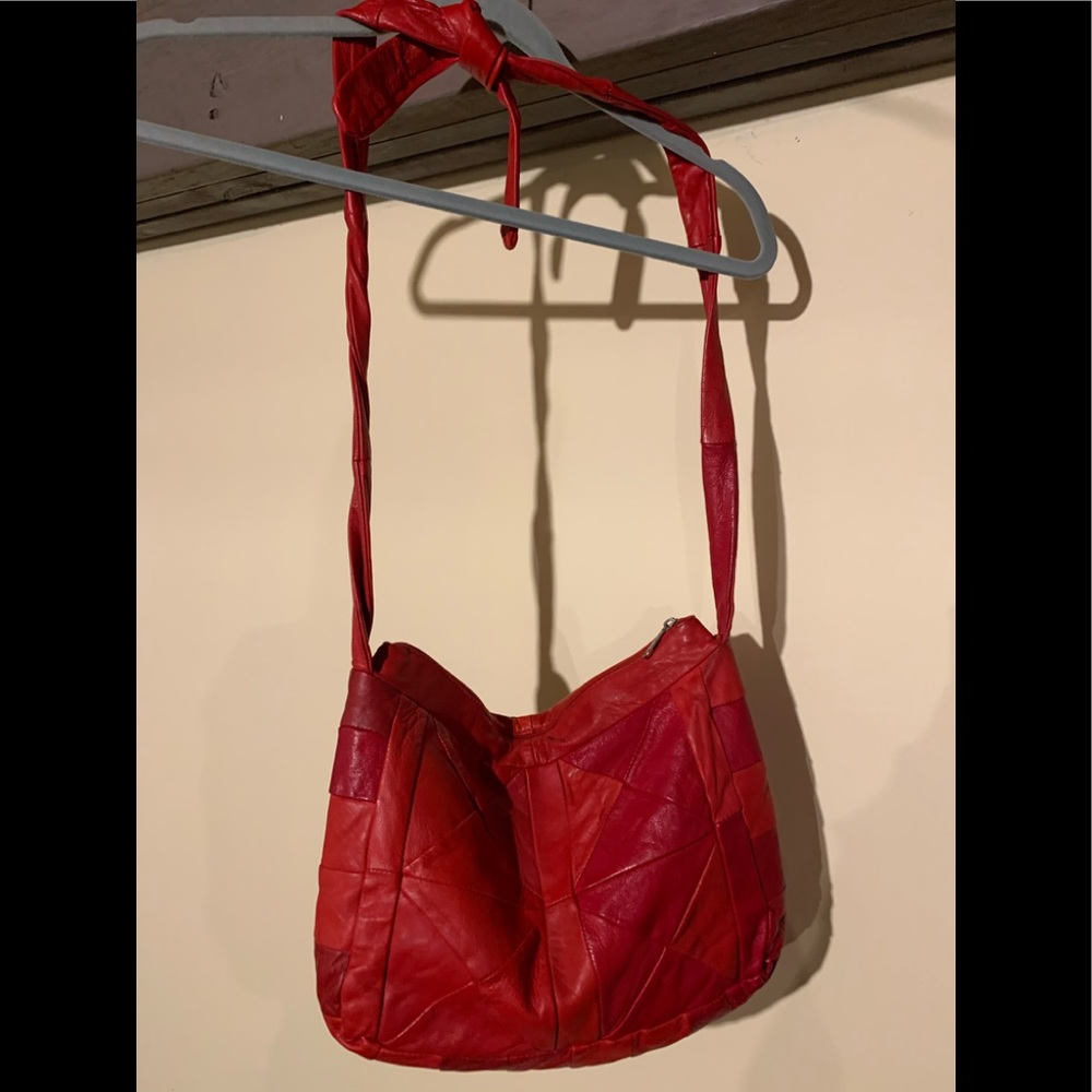 Vintage Patchwork Real Leather Crossbody Bag Hot - image 1